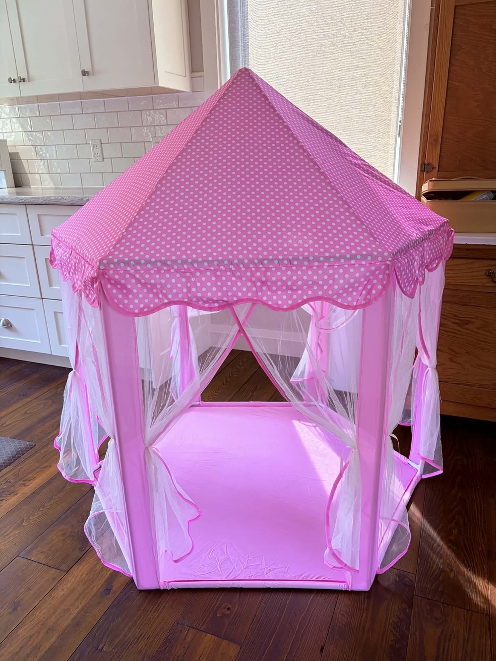 Xersion Pink Polka Dot Princess Play Castle Tent